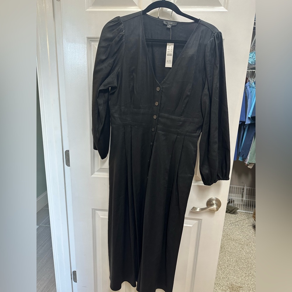 J. Crew MIDI-Length Black dress. Size 8 - NWT